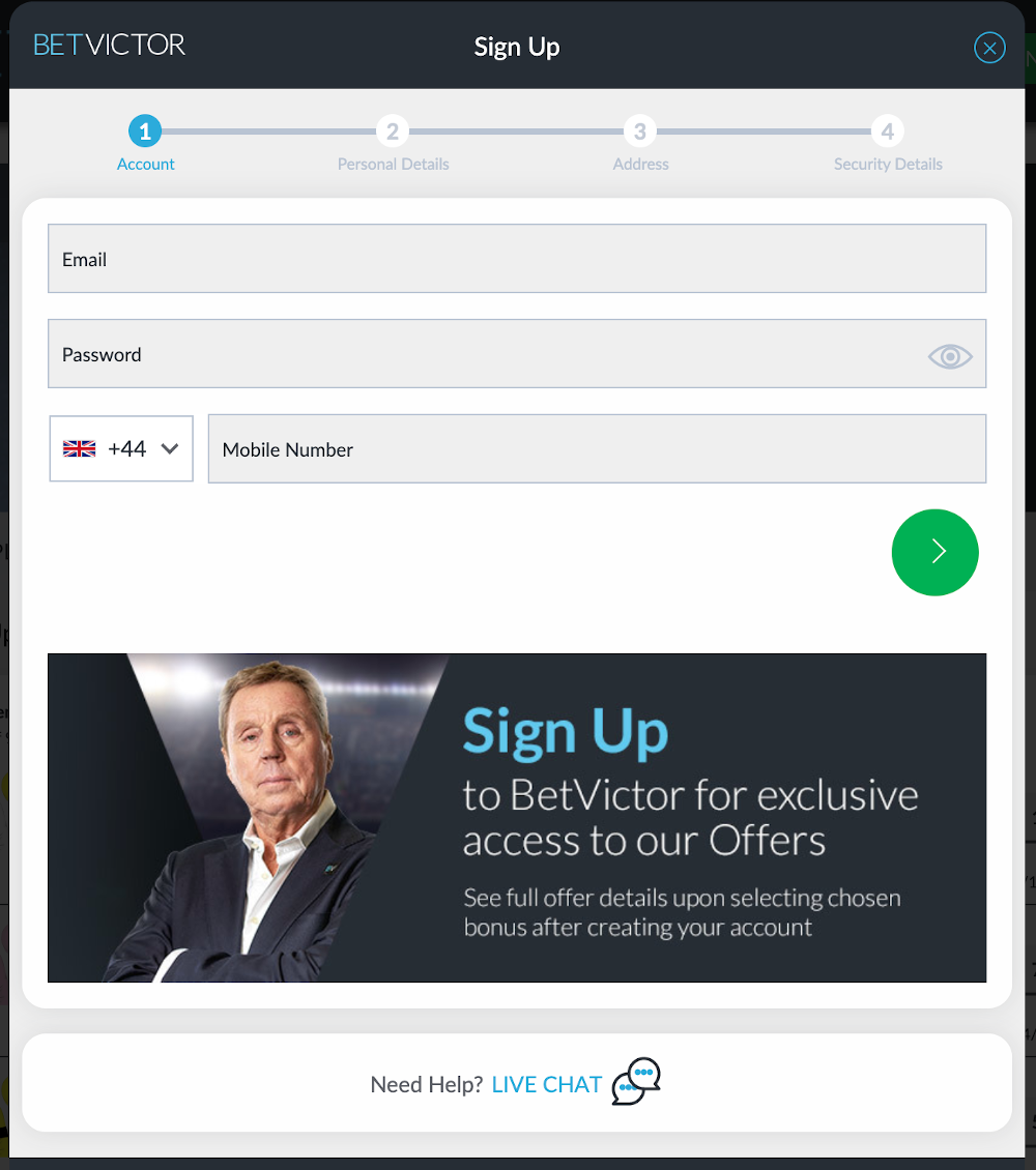How to open an account at betvictor?
